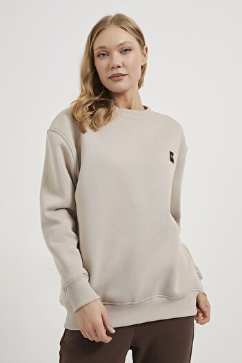 Arma Life Armalife 0096 bear embroidered high collar women's sweatshirt