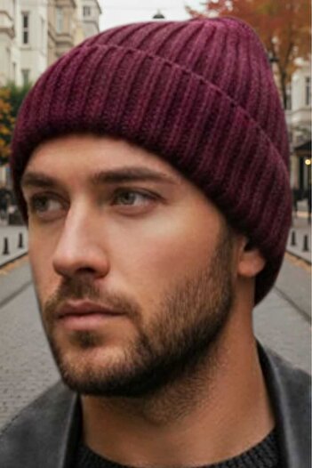 Mood Agenda Men's Soft Textured Thick Ribbed Soft Wool Beret