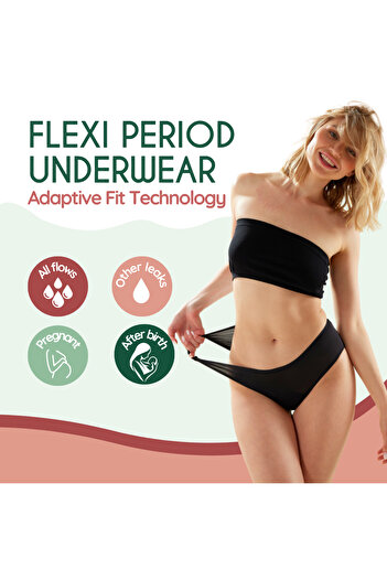 FemiEko Femi.Eko® Flexi – Extra Absorbent Reusable Period Underwear, Cotton & Hemp, Size 4 in 1