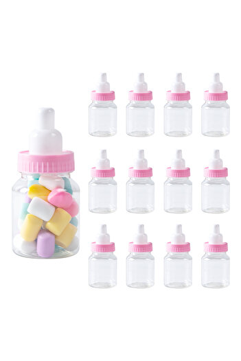 Choice 24PCS 24pcs pink 12/24Pcs Pink Blue Baby Bottle for Baby Shower Favors Mini Candy Bottles for Boys G