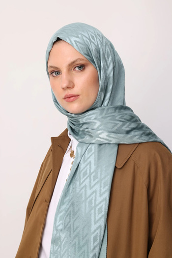 Mooncorn Tile Pattern Shiny Jacquard Shawl