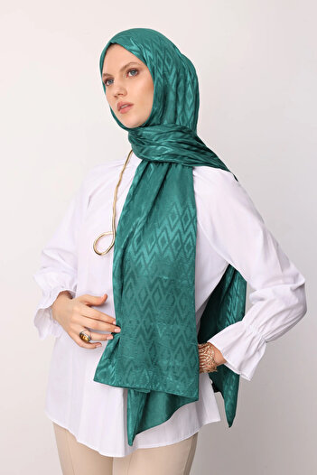 Mooncorn Tile Pattern Shiny Jacquard Shawl