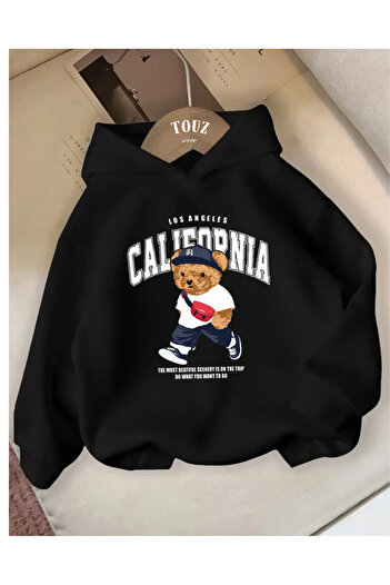 Touz Moda Χοντρό φούτερ με κουκούλα Young Bear με 3 κλωστές