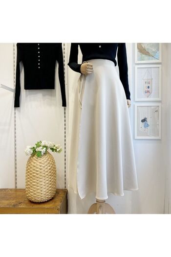 Faya Boutique Stone Color Wrap Tie Scuba Skirt