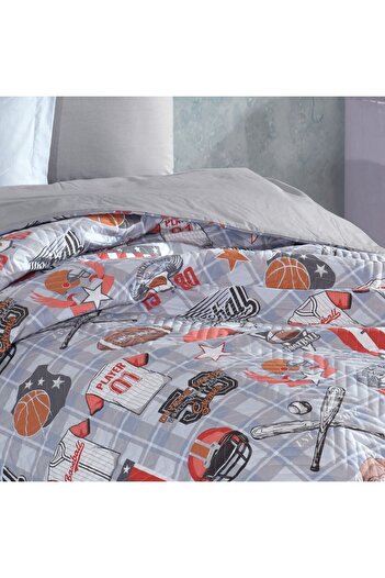 Hobby home collection Victory Blue - Single Poplin Quilted Duvet Cover Set