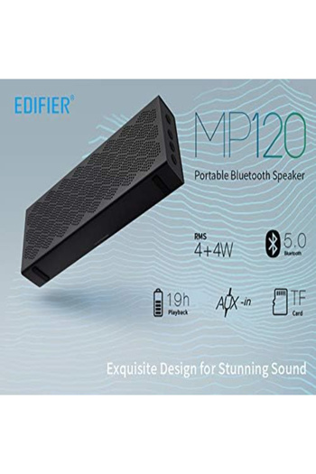 Edifier MP120 Stylish Bluetooth Speaker: 8W Output, 19H Playtime, Dual Drivers, SD/AUX, V5.0 Sound