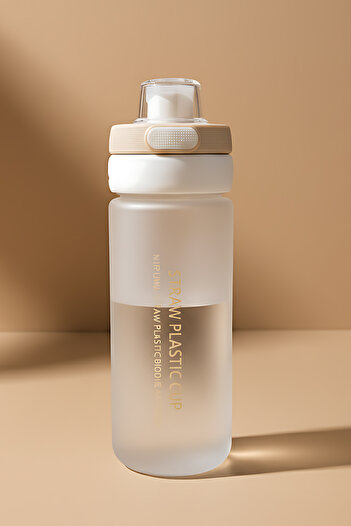 Bisbell 550ml Frosted Straw Water Bottle | BPA-Free | Leakproof Gym Office Drinkware,BB4052