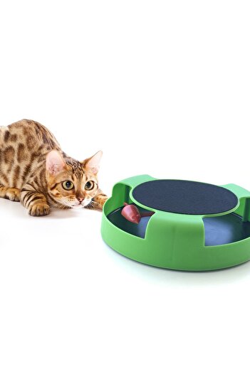 Bundera Catch the Mouse Cat Toy – Rotating Mechanism and Scratching Pad