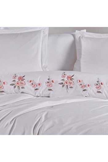Hobby home collection Premium Ophelia White - Poplin Double Embroidered Duvet Cover Set