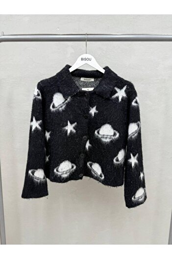 OYERGA MODA Women's Space Pattern Cardigan