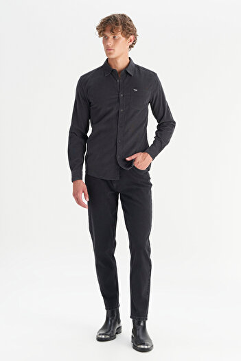 WRANGLER 100% Cotton Regular Fit Classic Collar Velvet Shirt with Pockets