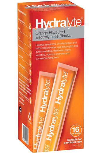 HYDRALYTE Orange Flavored Electrolyte Ice Blocks by Hydralyte, 16 Pieces