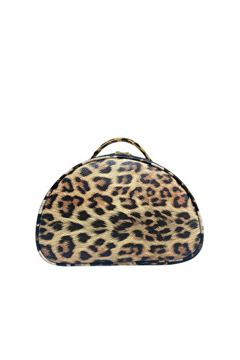 Maykis Leopard Half Moon Women's Travel and Makeup Bag