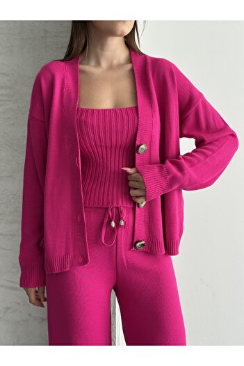 Knitoryx Women's Knitwear 3-Piece Set – Single Color Premium Fit Model |