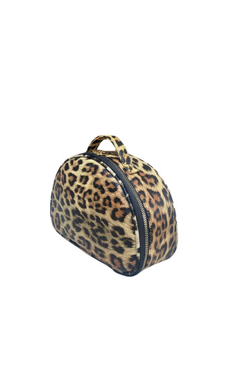 Maykis Leopard Half Moon Women's Travel and Makeup Bag