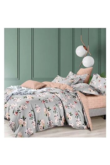 Evia Home Double bed linen set made of fine linen, with 4 pillowcases, Evia Home, Romantic Roses