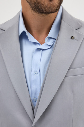 Frappoli Ruben Men's Grey Polyviscose Fabric Jacket+Pants+Vest Slim Fit Suit