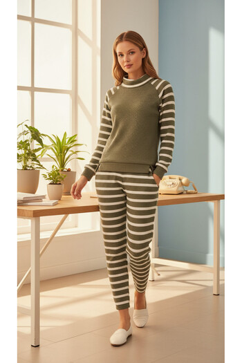 BERAUNDERWEAR Women's Knitwear Pajama Set Comfortable Home Wear