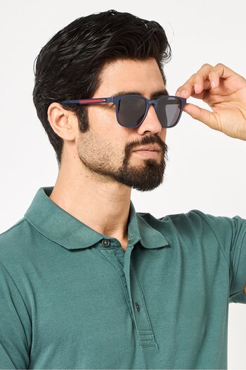 Tommy Hilfiger Men 2078928RU51IR Rectangular Sunglasses, Navy