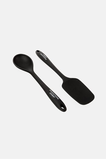 Phantom Chef 2 Pcs Silicone Baking Spoon Set, Black