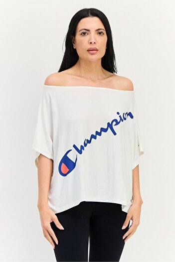 Champion Women Sportswear Fit Short Sleeve Outdoor Crop Top, Off White