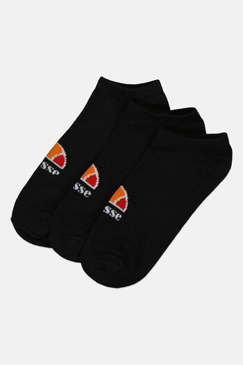 Ellesse Men 3 Pairs Textured Trainer Ankle Socks, Black