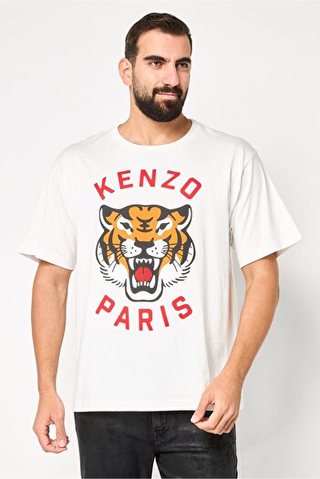 Kenzo Men Crew Neck Short Sleeve Graphic Print T-Shirt, White