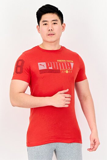 Puma x One8 Men Sportswear Fit Short Sleeve Outdoor T-Shirt, Red