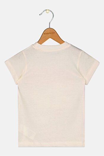 PEANUTS Toddlers Girl Graphic Print Short Sleeves Top, Cream