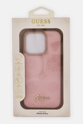 Guess iPhone 16 Pro Metal Logo Protective Case, Pink
