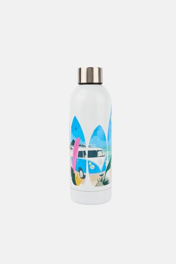 Puckator Volkswagen Graphic Print Insulated Stainless Steel Bottle 530ml, White
