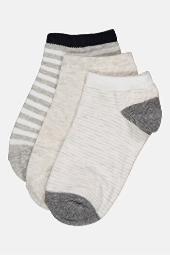 London Fog Kids Boy 3 Pairs Stripe Ankle Socks, Multicolor