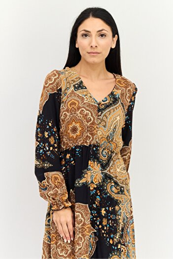 ORSAY Women Allover Print Midi Dress, Multicolor