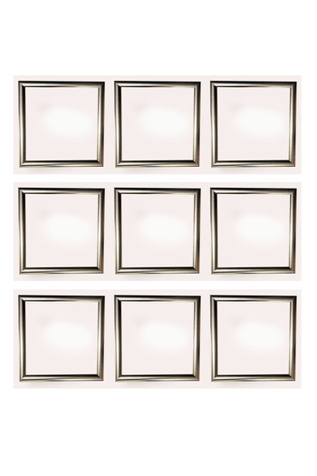 AS TİCARET Decorative Frame Set 9 Pieces 20X20 Pvc with Glass Silver
