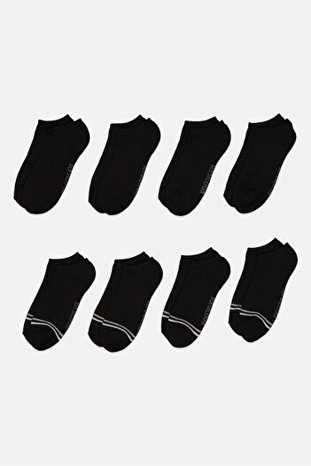 Ben Sherman Men 8 Pairs Brand Logo Ankle Cut Outdoor Socks, Black