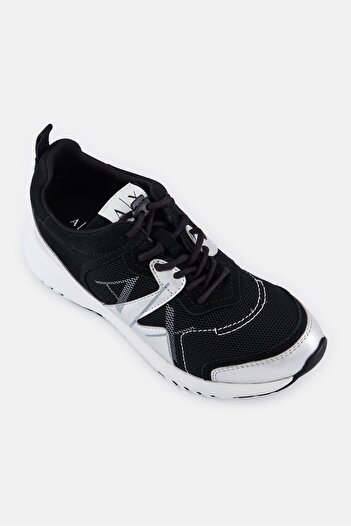 Armani Exchange Women Lace Up Casual Shoes, Black