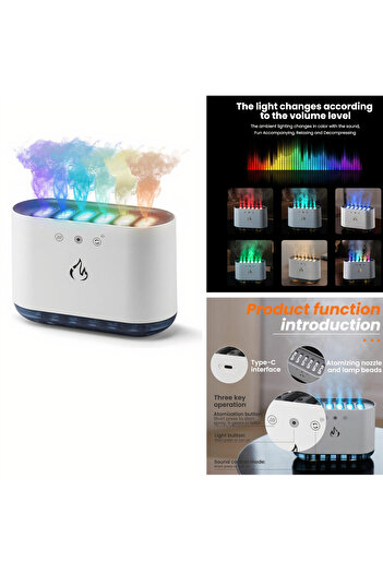 JML 900ml Air Humidifier, 7 Colors Aromatherapy Diffuser and Sound Adaptation, USB-C Charging
