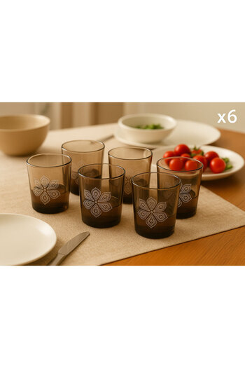 SİHİRLİ AYAKLAR 6-Piece Colorful Water Glass Colorful Soft Drink Glass 330 ml 9X8.5 cm