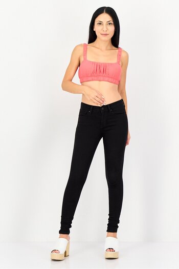 Levi's Women Regular Fit Solid Stretchable Jeans, Black