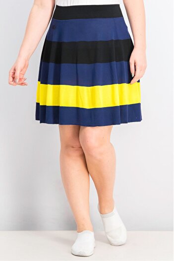 Lacoste Women Pull,On Mini Skirt, Black and Yellow and Navy