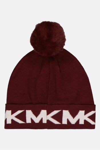 Michael Kors Women Brand Logo Print Bennie, Maroon/White