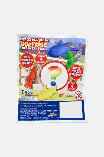 TARA Surprise Foil Bag Ocean Sea Creatures Erasers, Multicolor