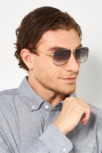 Carrera Men 207881NOA599K Rectangular Sunglasses, Gold