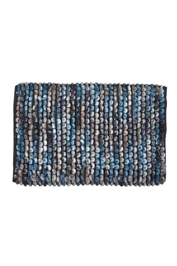 OEM Covoras de Baie cu Microfibre Dots Albastru Gri 80 x 50cm