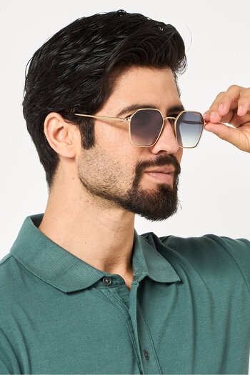Carrera Men 206764AOZ529K Geometrical Sunglasses, Gold