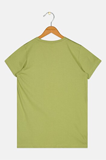 PEANUTS Kids Boy Short Sleeve Graphic Print T Shirt, Olive