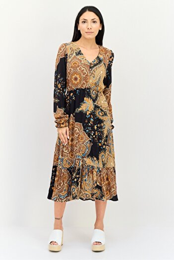 ORSAY Women Allover Print Midi Dress, Multicolor