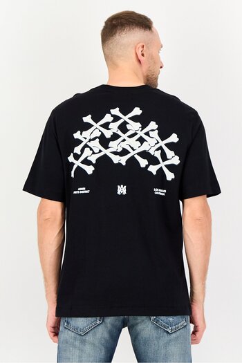 Amiri Men Crew Neck Short Sleeve Graphic Print T-Shirt, Black