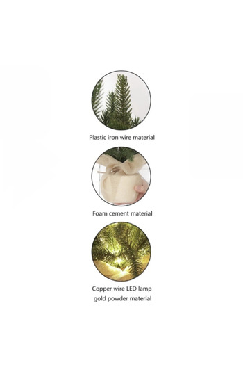 OEM Realistic Mini Tabletop Christmas Tree, 30 cm – Festive Decor with Branches, Cones and Durable Base
