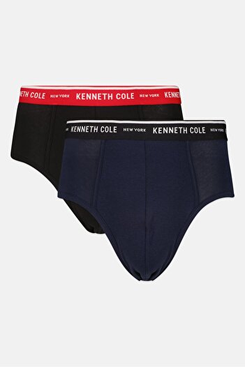 Kenneth Cole سروال داخلي رجالي بشعار العلامة التجارية، عبوة من قطعتين، متعدد الألوان
